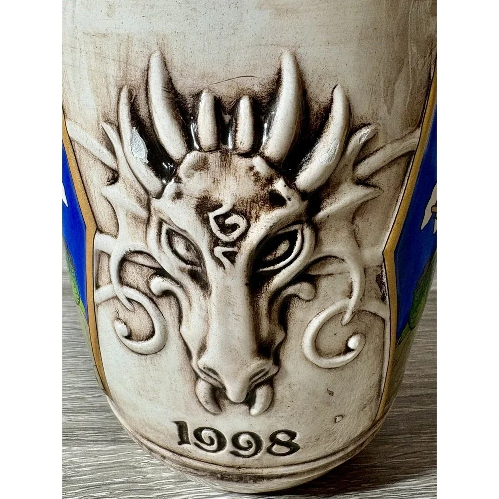 Vintage Texas Renaissance 1998 Festival Dragonslayer Stein Mug. Limited # 2163